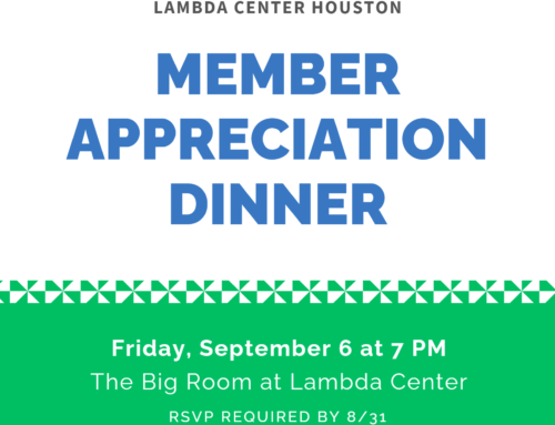 RSVP for Our Member Appreciation Dinner on Friday, September 6